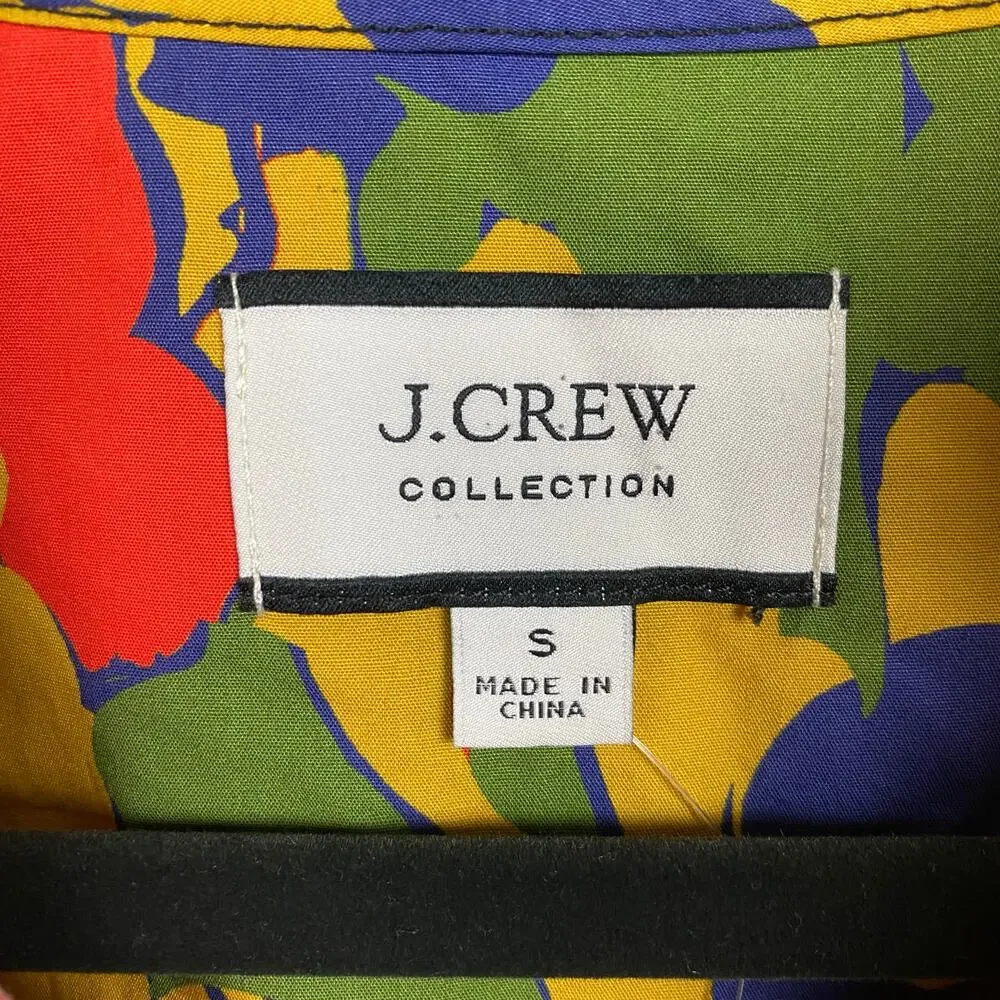 J.Crew Collection Cotton Ratti Melting Floral Ruffle Front Blouse Sz.S NWT
